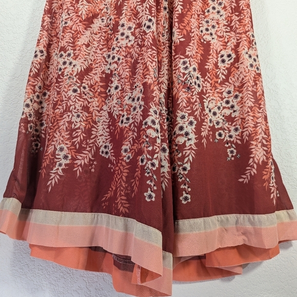 Free People Off The Grid Culottes Sheer Floral Wide Leg Peach Cropped Pa… - Picture 10 of 10